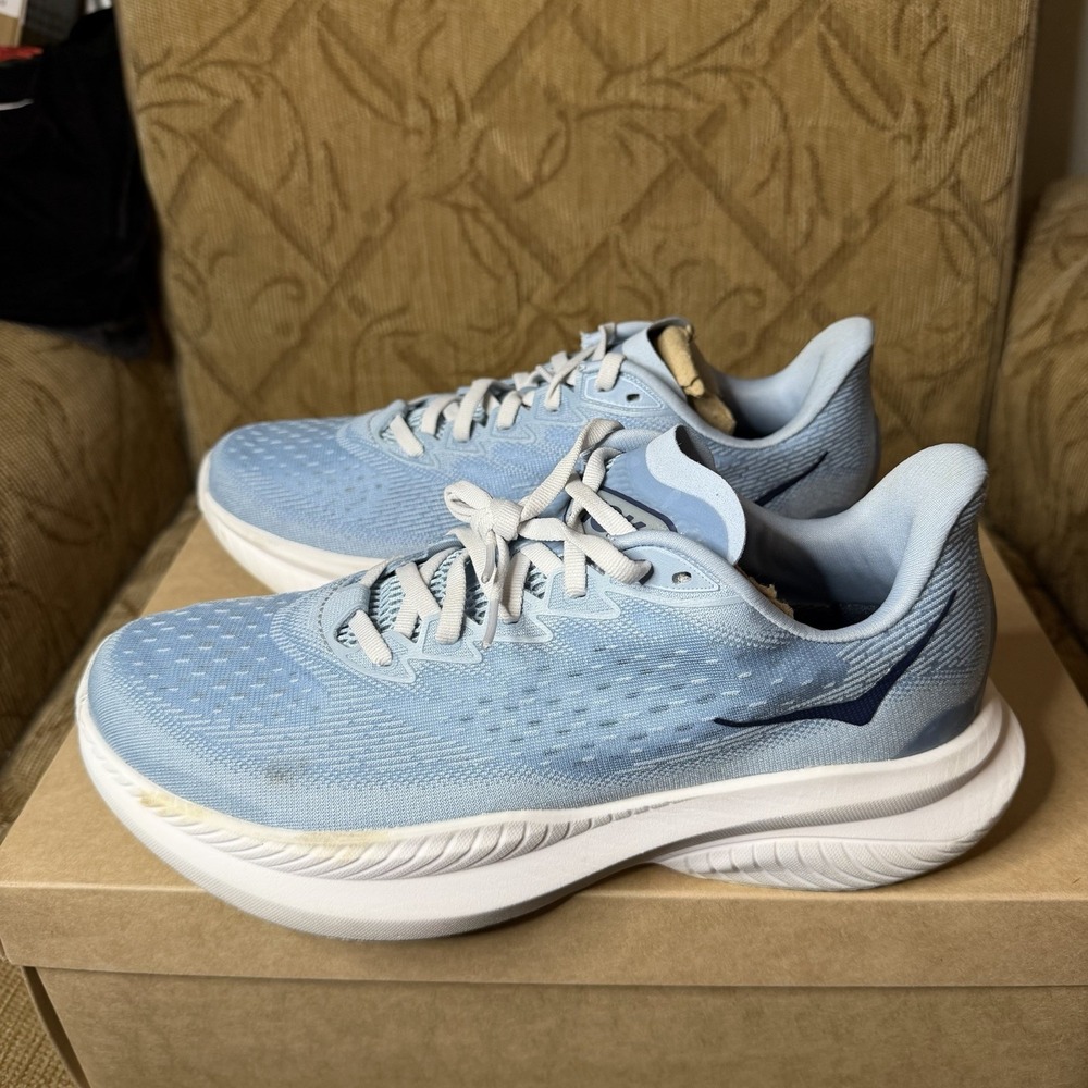 HOKA ONE ONE MACH 6 LA 1164033 DLW DRIZZLE WHITE Women's 9B